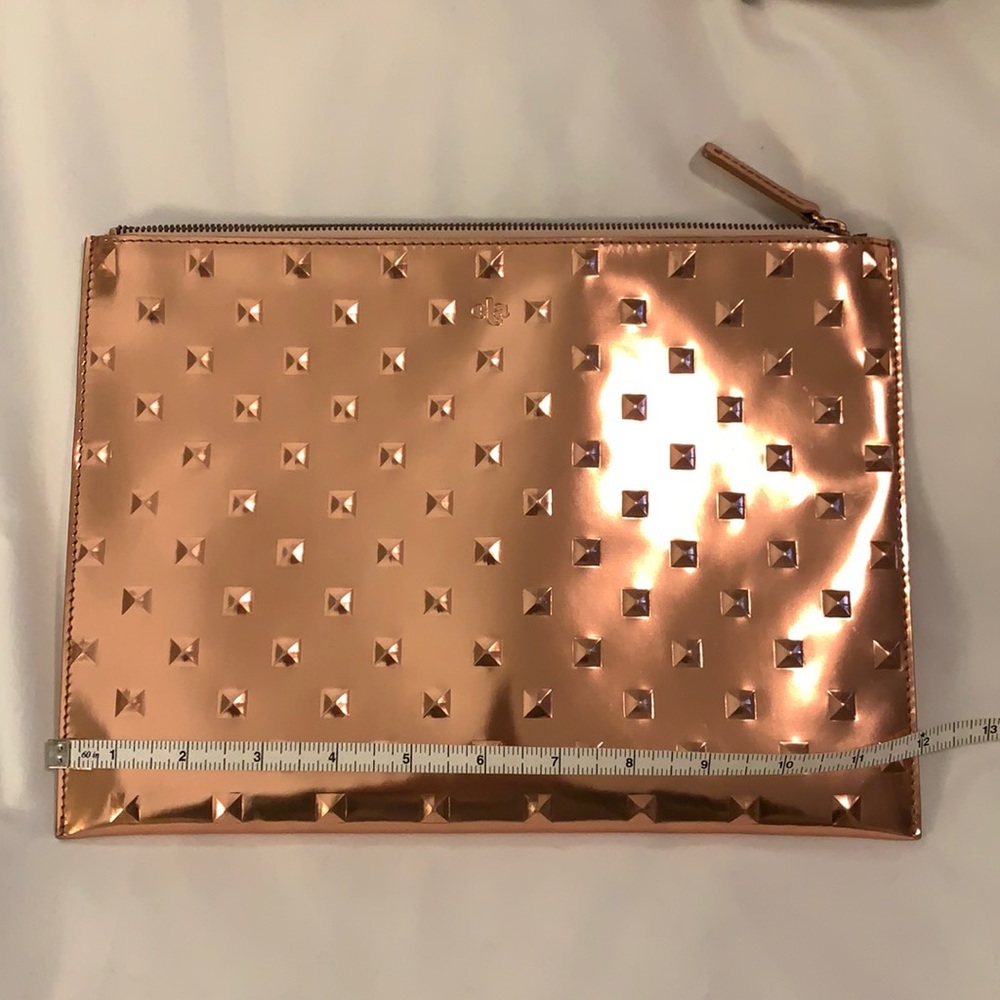 Ela EDITOR'S POUCH Rose Gold leather